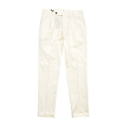 SUMMER SALE｜BERWICH “XRETRO-GD” リヨセル混コットン ワンタックパンツ オフホワイト(ecru275) 50 | GUARDAROBA MILANO OFFICIAL STORE