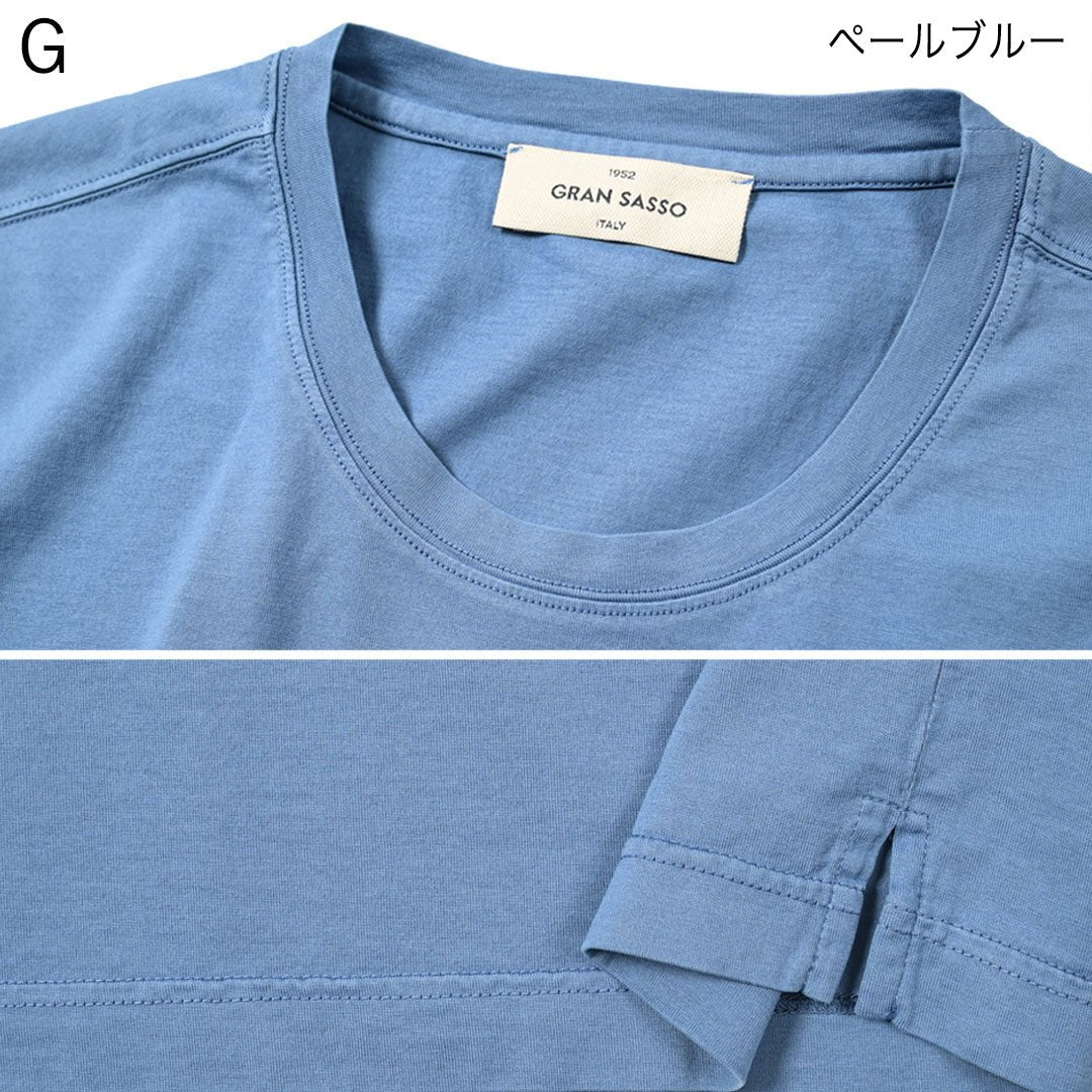 SUMMER SALE｜GRAN SASSO VINTAGE オーガニックコットン100% クルーネック半袖Tシャツ｜406139 - A - 46｜GUARDAROBA MILANO OFFICIAL STORE