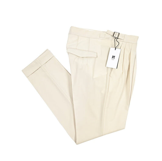 SUMMER SALE｜PT TORINO "MASTER FIT" ストレッチウール ツータックベルトレススラックス｜423306 - 46｜GUARDAROBA MILANO OFFICIAL STORE