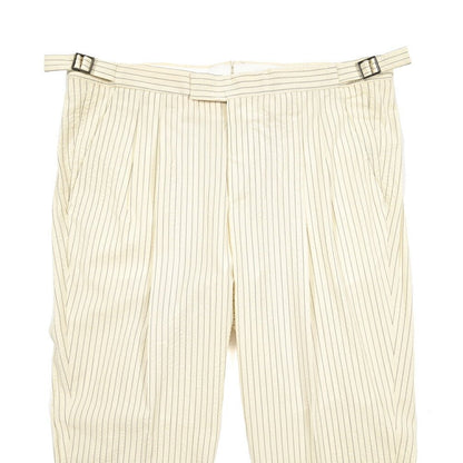 SUMMER SALE｜PT TORINO "MASTER FIT" シアサッカーウール ツータックベルトレススラックス｜423325｜GUARDAROBA MILANO OFFICIAL STORE