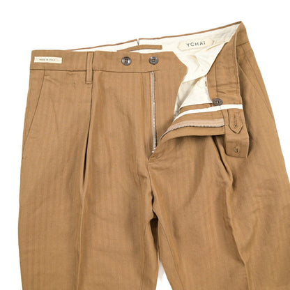SUMMER SALE｜YCHAI リネン混コットン ワンタックパンツ ブラウン（NOCE） 31 | GUARDAROBA MILANO OFFICIAL STORE
