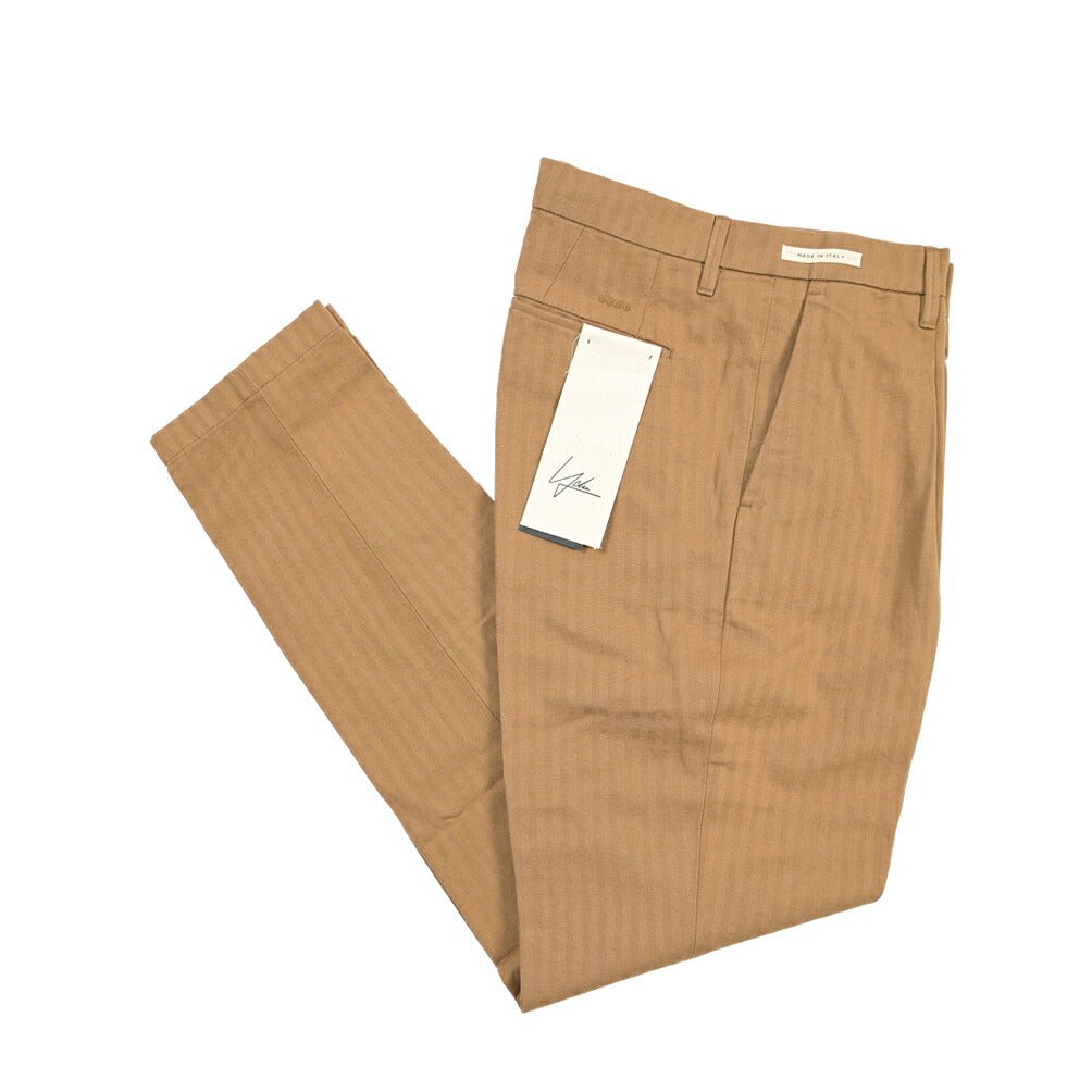 SUMMER SALE｜YCHAI リネン混コットン ワンタックパンツ ブラウン（NOCE） 31 | GUARDAROBA MILANO OFFICIAL STORE