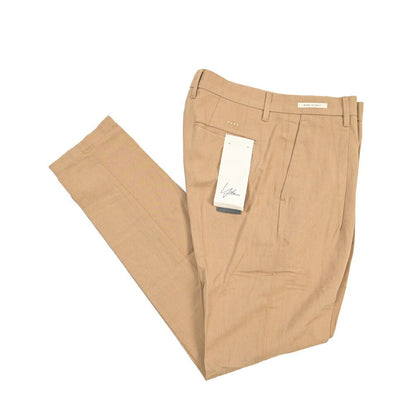 SUMMER SALE｜YCHAI リネン混コットン ワンタックパンツ ベージュ(NOCE) 31 | GUARDAROBA MILANO OFFICIAL STORE