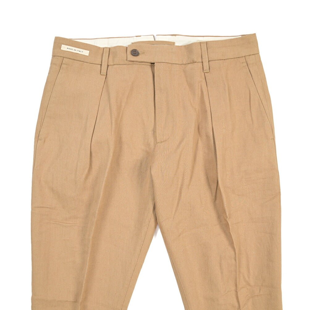SUMMER SALE｜YCHAI リネン混コットン ワンタックパンツ ベージュ(NOCE) 31 | GUARDAROBA MILANO OFFICIAL STORE