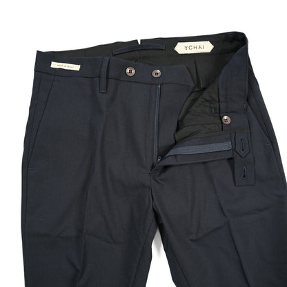 SUMMER SALE｜YCHAI “PANATELA” ストレッチウール ノータックスラックス / SKINNY FIT ネイビー（BLU） 31 | GUARDAROBA MILANO OFFICIAL STORE