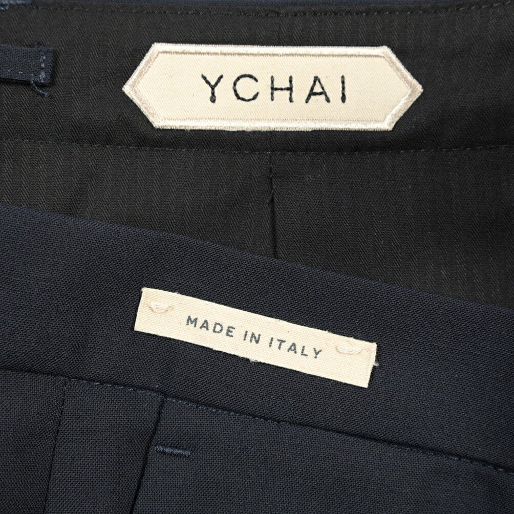 SUMMER SALE｜YCHAI “PANATELA” ストレッチウール ノータックスラックス / SKINNY FIT ネイビー（BLU） 31 | GUARDAROBA MILANO OFFICIAL STORE
