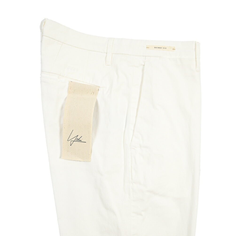 SUMMER SALE｜YCHAI “PANATELA” ストレッチコットン ノータックチノパンツ / SKINNY FIT ホワイト(BIANCO) 29 | GUARDAROBA MILANO OFFICIAL STORE