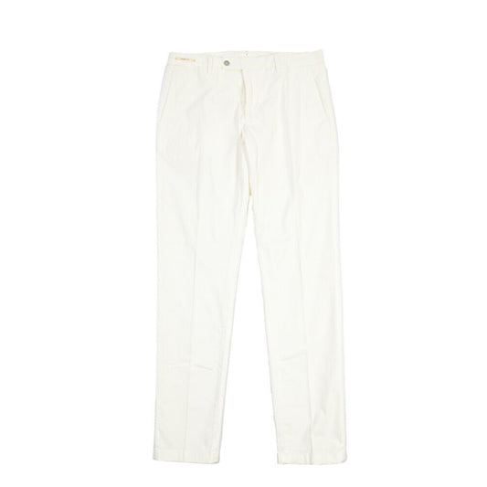 SUMMER SALE｜YCHAI “PANATELA” ストレッチコットン ノータックチノパンツ / SKINNY FIT ホワイト(BIANCO) 29 | GUARDAROBA MILANO OFFICIAL STORE