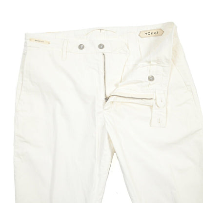 SUMMER SALE｜YCHAI “PANATELA” ストレッチコットン ノータックチノパンツ / SKINNY FIT ホワイト(BIANCO) 29 | GUARDAROBA MILANO OFFICIAL STORE