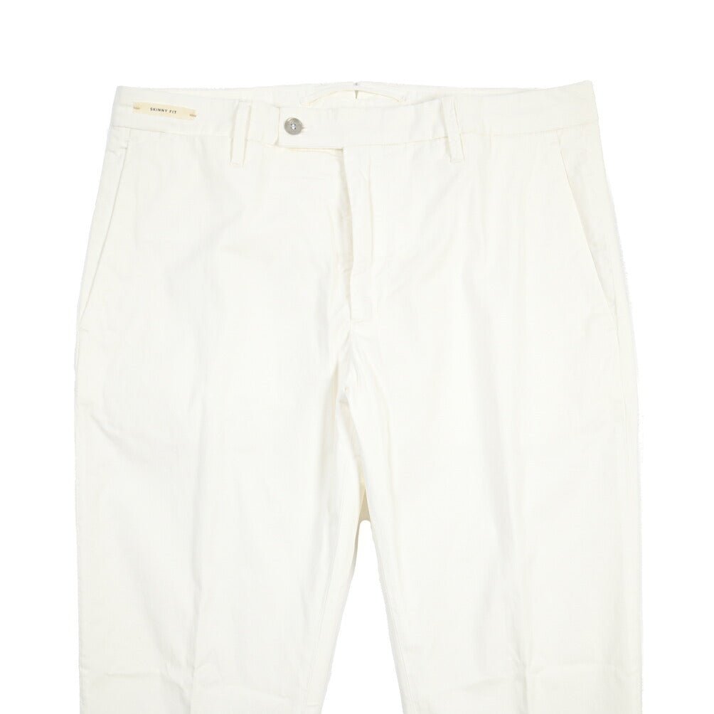SUMMER SALE｜YCHAI “PANATELA” ストレッチコットン ノータックチノパンツ / SKINNY FIT ホワイト(BIANCO) 29 | GUARDAROBA MILANO OFFICIAL STORE