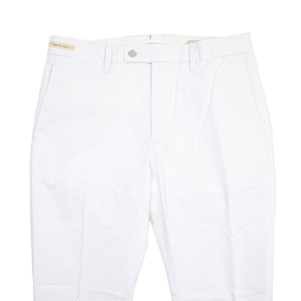 SUMMER SALE｜YCHAI “PANATELA” ストレッチコットン ノータックパンツ / SKINNY FIT ホワイト(BIANCO) 31 | GUARDAROBA MILANO OFFICIAL STORE