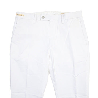 SUMMER SALE｜YCHAI “PANATELA” ストレッチコットン ノータックパンツ / SKINNY FIT ホワイト(BIANCO) 31 | GUARDAROBA MILANO OFFICIAL STORE