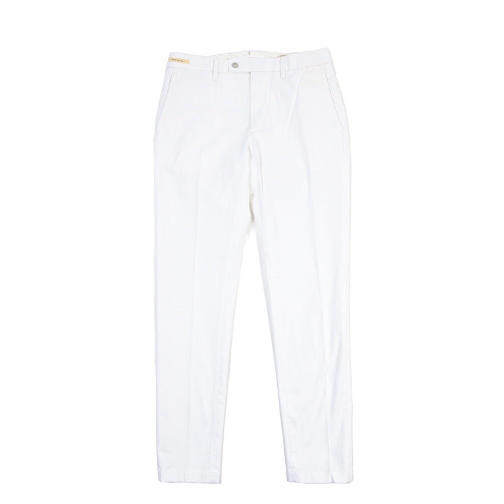 SUMMER SALE｜YCHAI “PANATELA” ストレッチコットン ノータックパンツ / SKINNY FIT ホワイト(BIANCO) 31 | GUARDAROBA MILANO OFFICIAL STORE