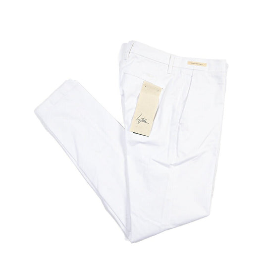 SUMMER SALE｜YCHAI “PANATELA” ストレッチコットン ノータックパンツ / SKINNY FIT ホワイト(BIANCO) 31 | GUARDAROBA MILANO OFFICIAL STORE