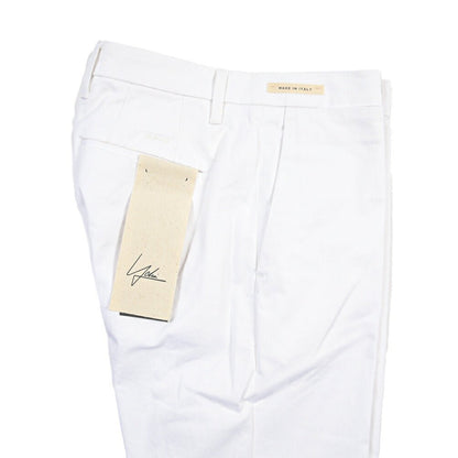 SUMMER SALE｜YCHAI “PANATELA” ストレッチコットン ノータックパンツ / SKINNY FIT ホワイト(BIANCO) 31 | GUARDAROBA MILANO OFFICIAL STORE