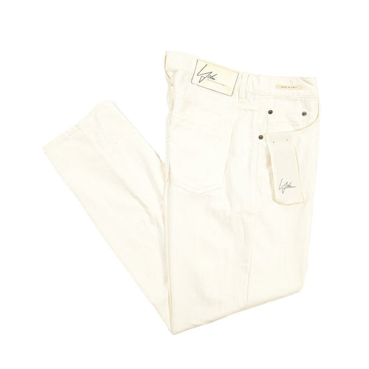 SUMMER SALE｜YCHAI “ROBUSTO” コットン100%デニム 5ポケットカラージーンズ / TAPERED FIT ホワイト(BIANCO) 33 | GUARDAROBA MILANO OFFICIAL STORE