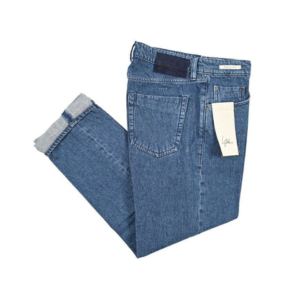 SUMMER SALE｜YCHAI “ROBUSTO” コットン100%デニム 5ポケットジーンズ / TAPERED FIT ブルー 31 | GUARDAROBA MILANO OFFICIAL STORE