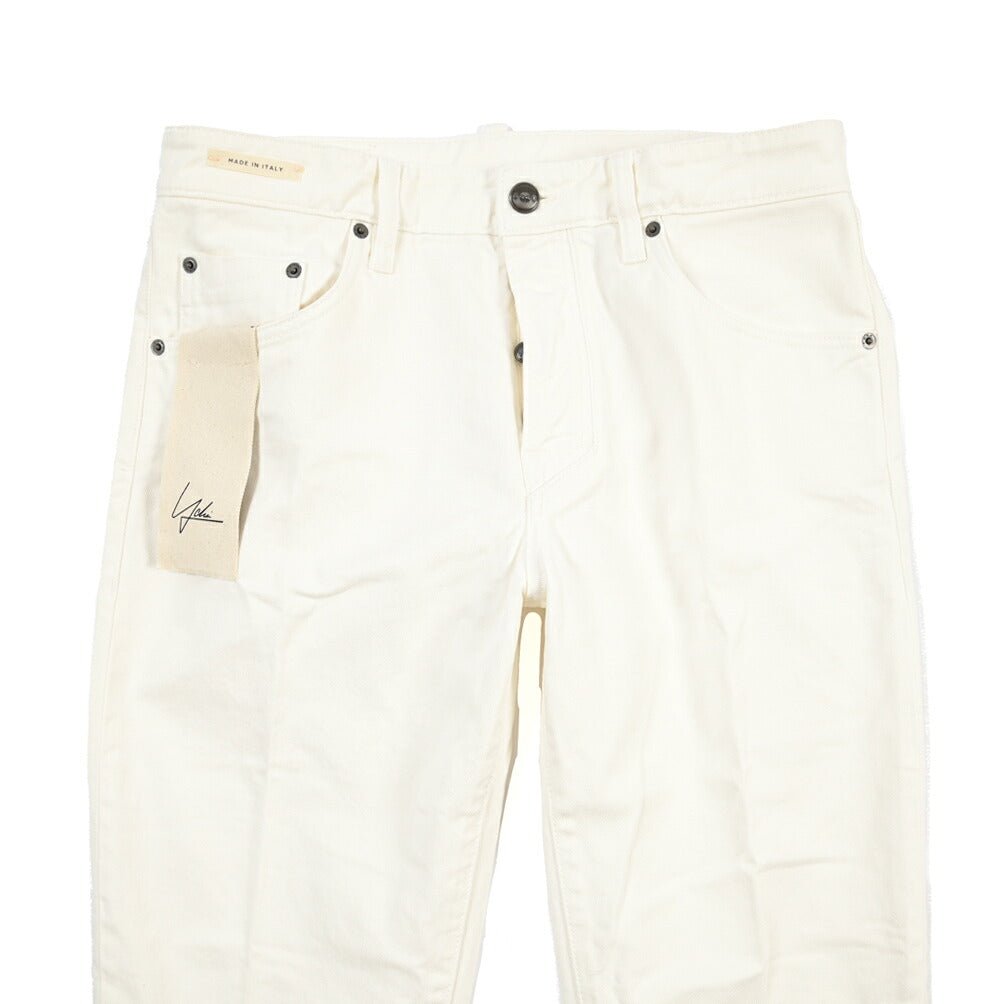 SUMMER SALE｜YCHAI “ROBUSTO” コットン100%デニム テーパードジーンズ / SKINNY FIT ホワイト(BIANCO) 32 | GUARDAROBA MILANO OFFICIAL STORE
