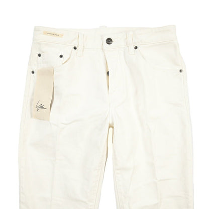 SUMMER SALE｜YCHAI “ROBUSTO” コットン100%デニム テーパードジーンズ / SKINNY FIT ホワイト(BIANCO) 32 | GUARDAROBA MILANO OFFICIAL STORE