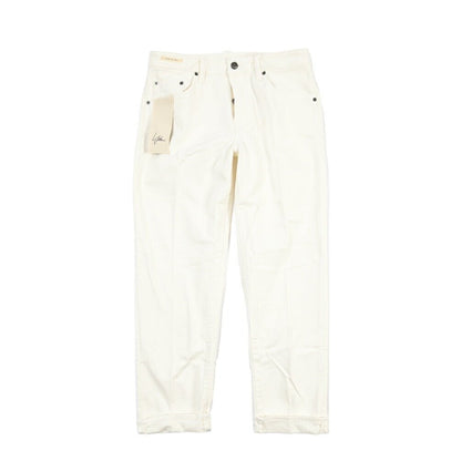 SUMMER SALE｜YCHAI “ROBUSTO” コットン100%デニム テーパードジーンズ / SKINNY FIT ホワイト(BIANCO) 32 | GUARDAROBA MILANO OFFICIAL STORE