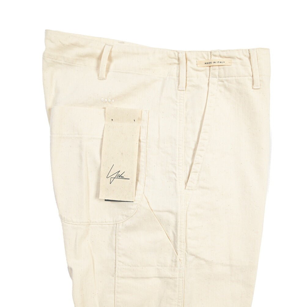 SUMMER SALE｜YCHAI “ROBUSTO” コットン100% ペインターパンツ / TAPERED FIT ホワイト(BIANCO) 33 | GUARDAROBA MILANO OFFICIAL STORE