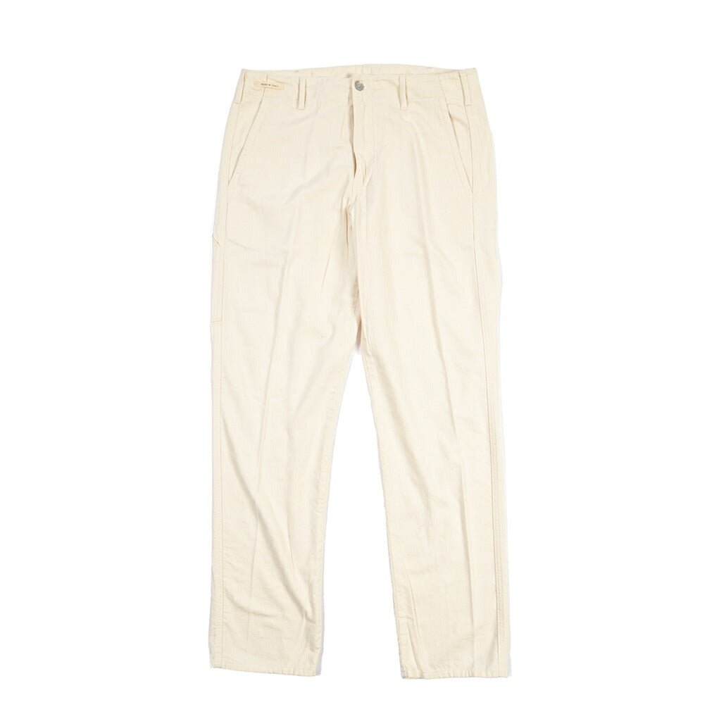 SUMMER SALE｜YCHAI “ROBUSTO” コットン100% ペインターパンツ / TAPERED FIT ホワイト(BIANCO) 33 | GUARDAROBA MILANO OFFICIAL STORE