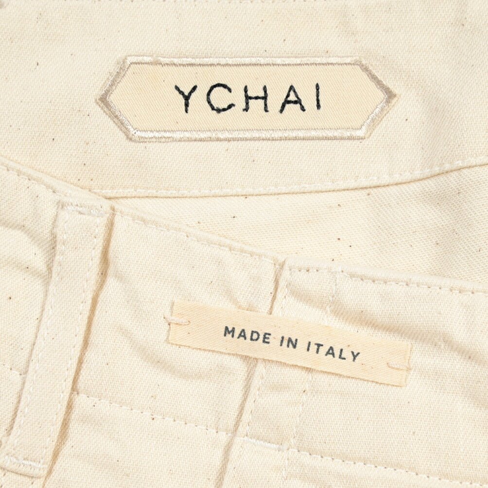 SUMMER SALE｜YCHAI “ROBUSTO” コットン100% ペインターパンツ / TAPERED FIT ホワイト(BIANCO) 33 | GUARDAROBA MILANO OFFICIAL STORE