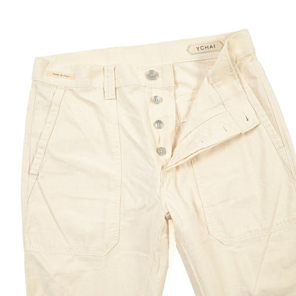 SUMMER SALE｜YCHAI “ROBUSTO” コットン100% ベイカーパンツ / TAPERED FIT ホワイト(BIANCO) 31 | GUARDAROBA MILANO OFFICIAL STORE