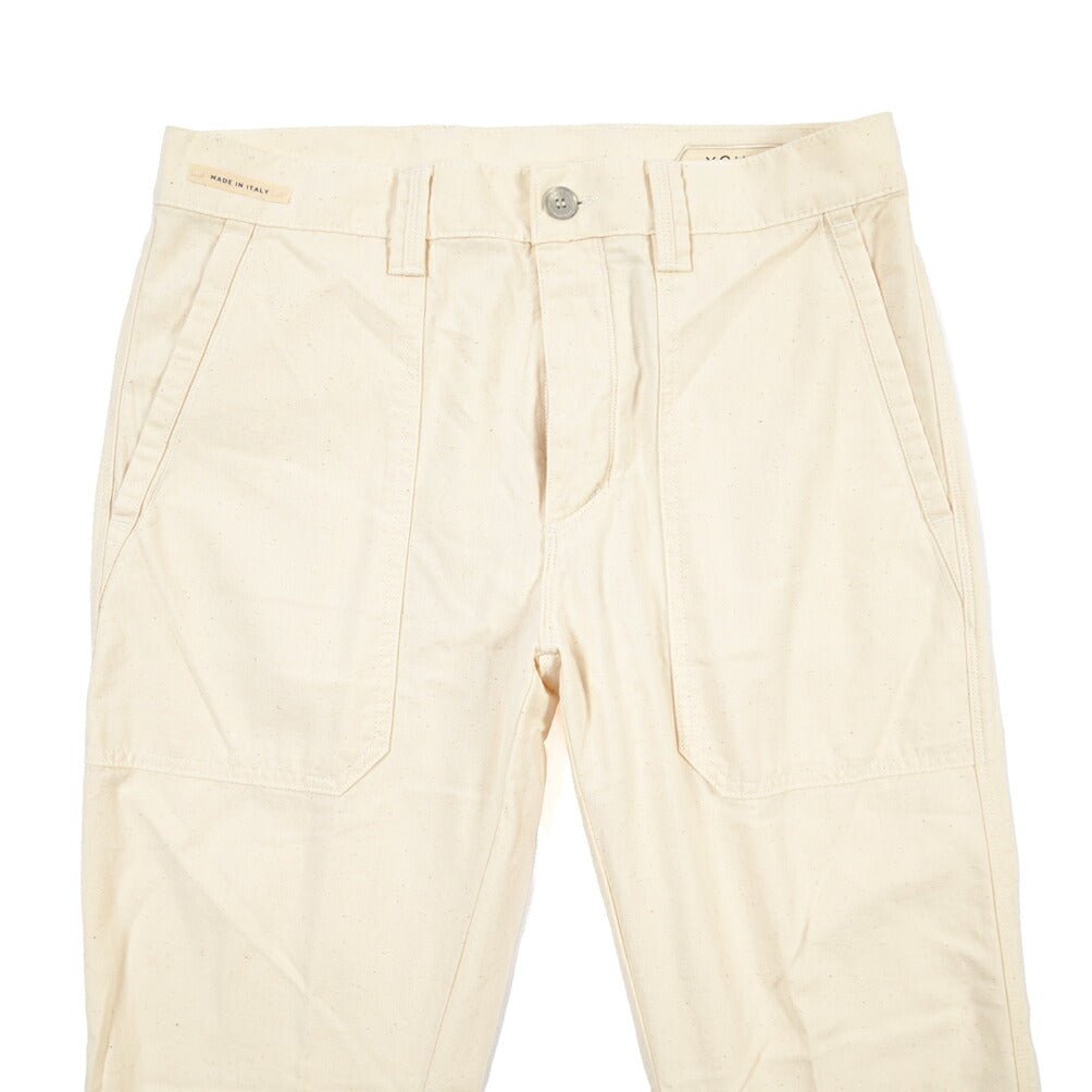 SUMMER SALE｜YCHAI “ROBUSTO” コットン100% ベイカーパンツ / TAPERED FIT ホワイト(BIANCO) 31 | GUARDAROBA MILANO OFFICIAL STORE