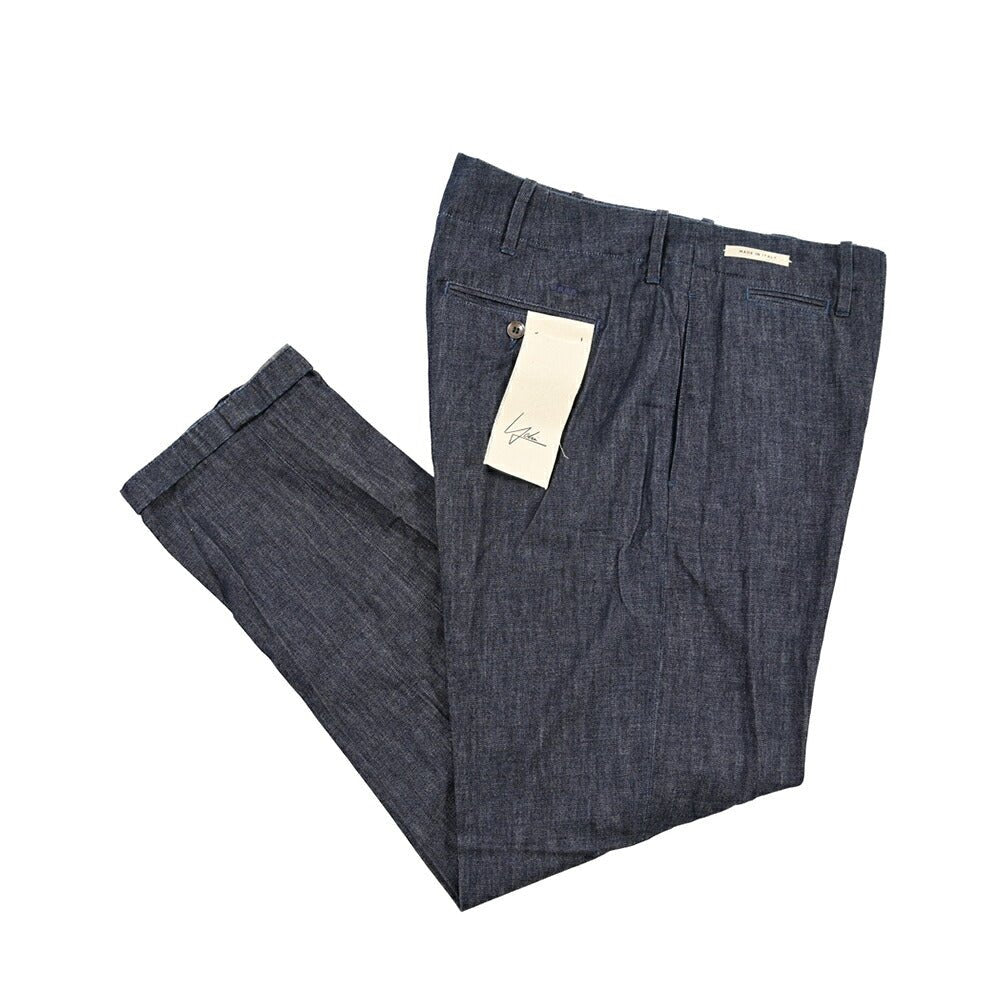 SUMMER SALE｜YCHAI “ROBUSTO” コットン100% デニムスラックス / TAPERED FIT ネイビー(INDIGO) 33 | GUARDAROBA MILANO OFFICIAL STORE