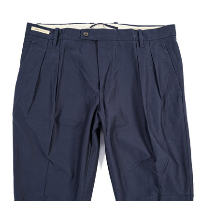 SUMMER SALE｜YCHAI “ROBUSTO” コットン100% ツータックパンツ / TAPERED FIT ネイビー（BLU） 33 | GUARDAROBA MILANO OFFICIAL STORE