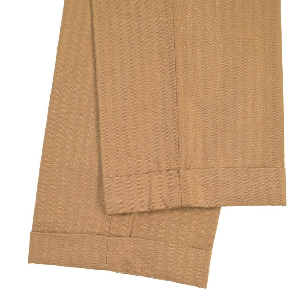 SUMMER SALE｜YCHAI “ROBUSTO” リネン混コットン ツータックパンツ ブラウン（NOCE） 33 | GUARDAROBA MILANO OFFICIAL STORE