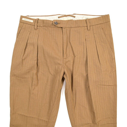 SUMMER SALE｜YCHAI “ROBUSTO” リネン混コットン ツータックパンツ ブラウン（NOCE） 33 | GUARDAROBA MILANO OFFICIAL STORE