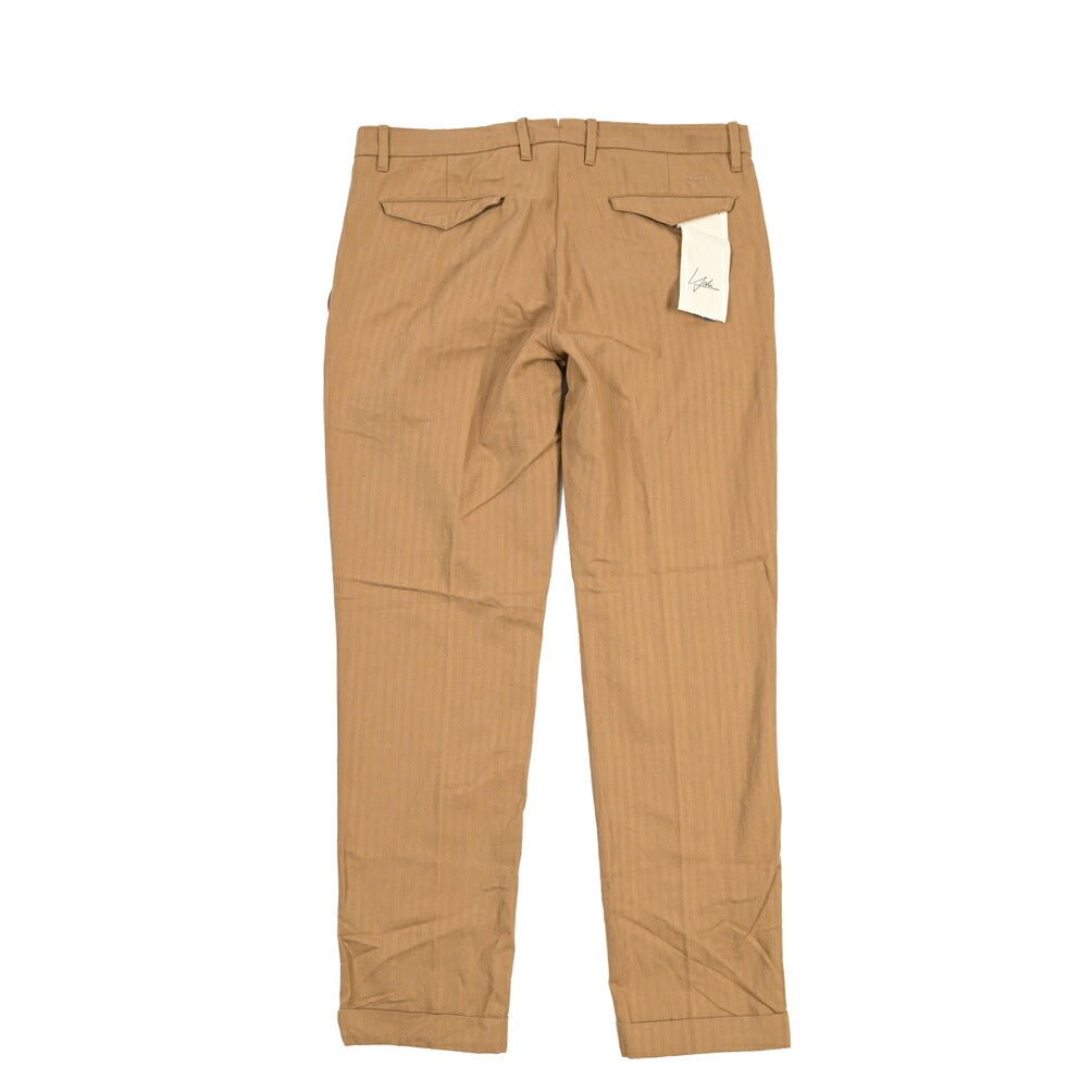 SUMMER SALE｜YCHAI “ROBUSTO” リネン混コットン ツータックパンツ ブラウン（NOCE） 33 | GUARDAROBA MILANO OFFICIAL STORE