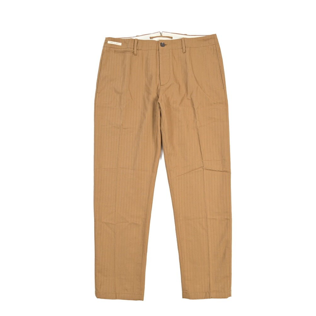 SUMMER SALE｜YCHAI “ROBUSTO” リネン混コットン ノータックパンツ ブラウン（NOCE） 31 | GUARDAROBA MILANO OFFICIAL STORE