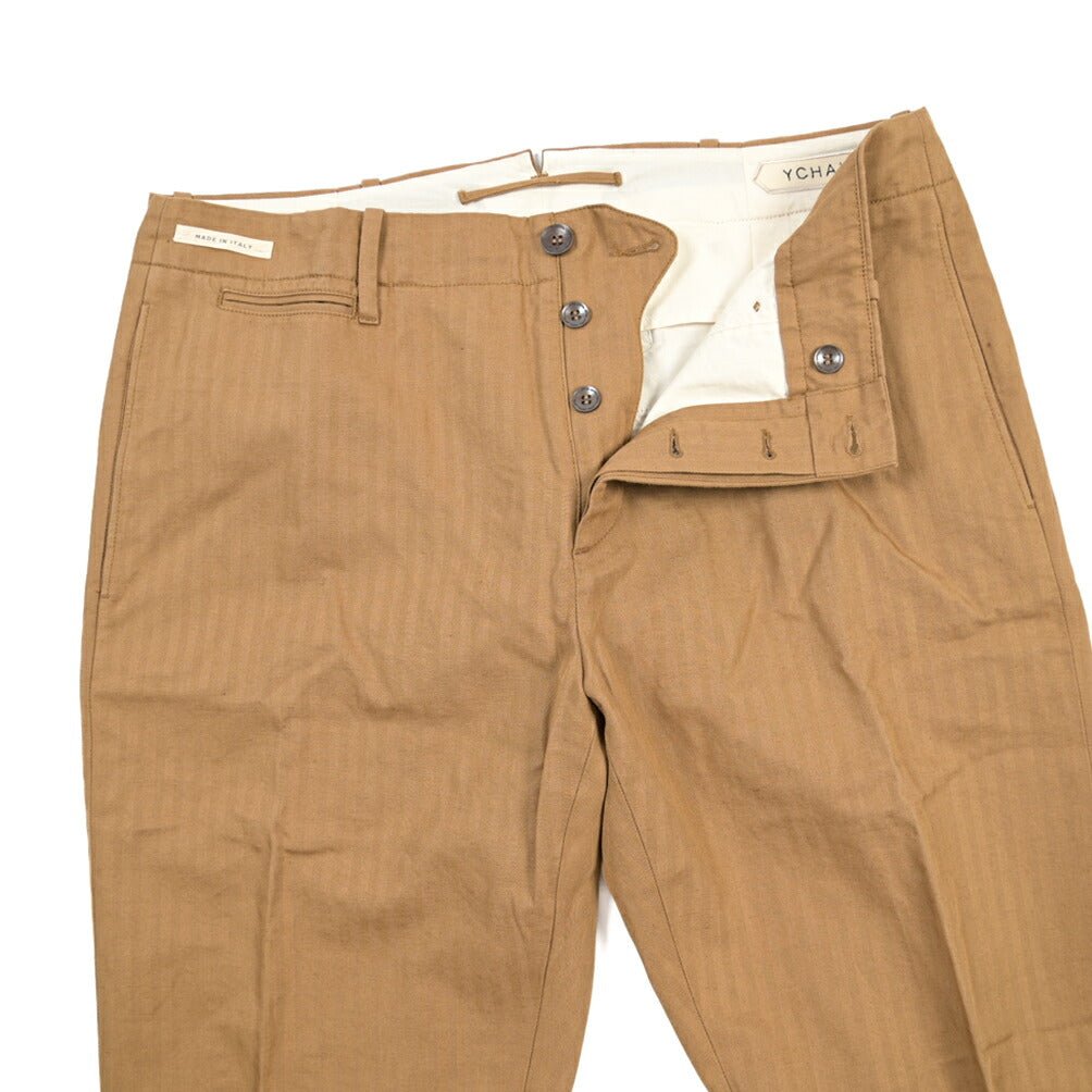 SUMMER SALE｜YCHAI “ROBUSTO” リネン混コットン ノータックパンツ ブラウン（NOCE） 31 | GUARDAROBA MILANO OFFICIAL STORE