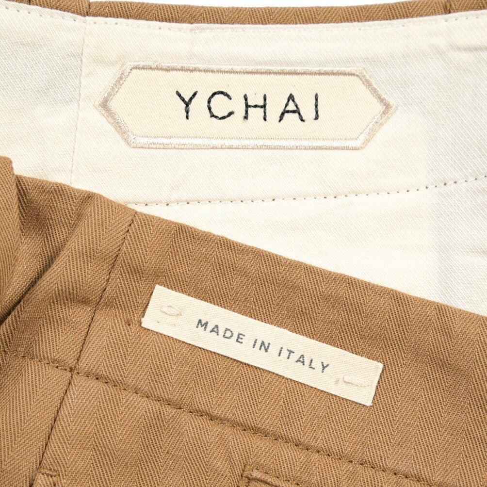 SUMMER SALE｜YCHAI “ROBUSTO” リネン混コットン ノータックパンツ ブラウン（NOCE） 31 | GUARDAROBA MILANO OFFICIAL STORE