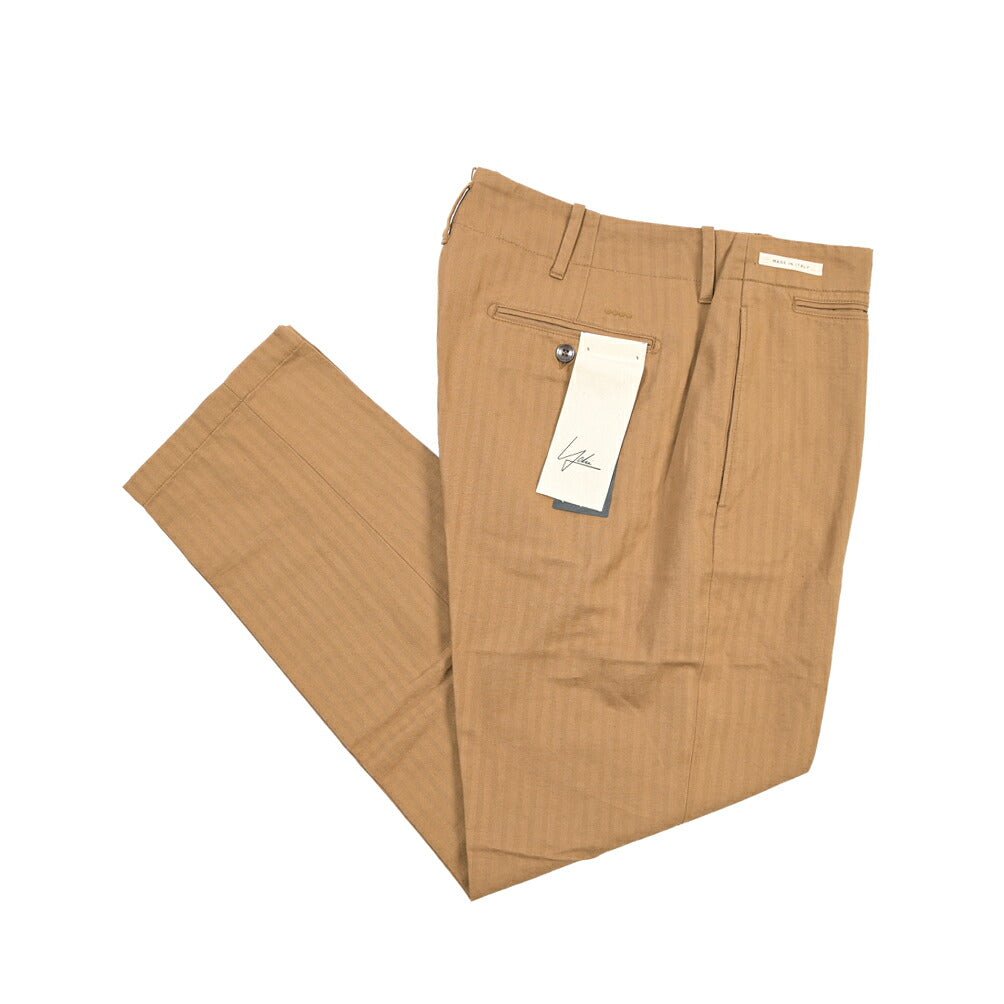 SUMMER SALE｜YCHAI “ROBUSTO” リネン混コットン ノータックパンツ ブラウン（NOCE） 31 | GUARDAROBA MILANO OFFICIAL STORE