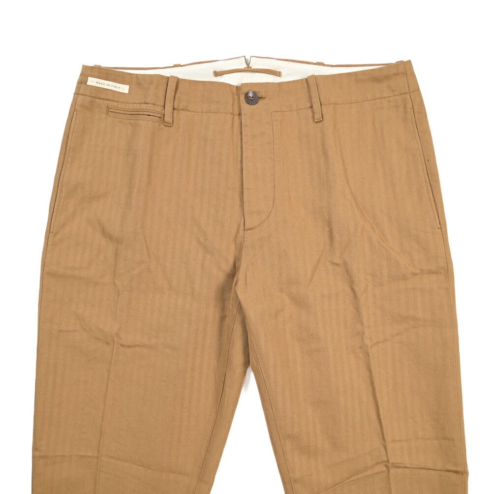 SUMMER SALE｜YCHAI “ROBUSTO” リネン混コットン ノータックパンツ ブラウン（NOCE） 31 | GUARDAROBA MILANO OFFICIAL STORE