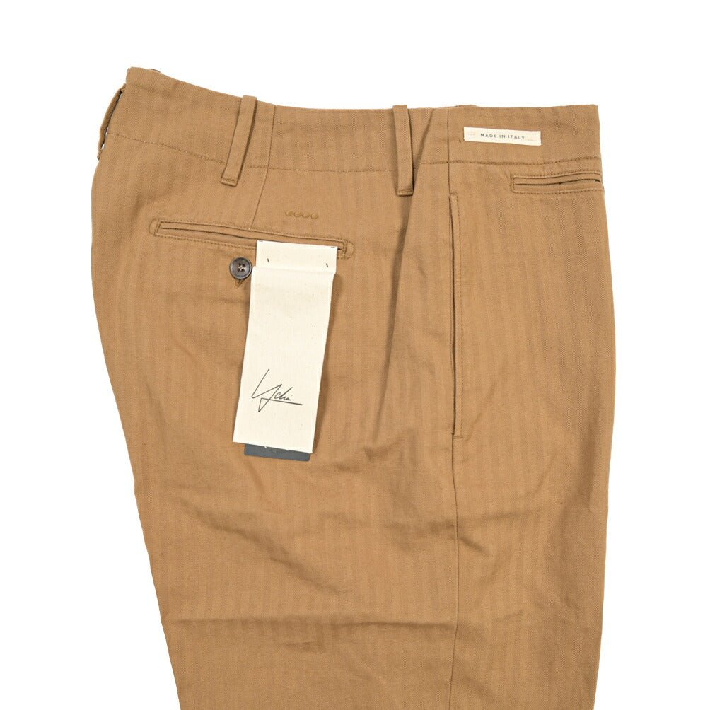 SUMMER SALE｜YCHAI “ROBUSTO” リネン混コットン ノータックパンツ ブラウン（NOCE） 31 | GUARDAROBA MILANO OFFICIAL STORE