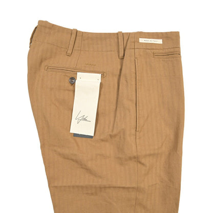 SUMMER SALE｜YCHAI “ROBUSTO” リネン混コットン ノータックパンツ ブラウン（NOCE） 31 | GUARDAROBA MILANO OFFICIAL STORE