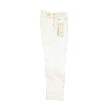 SUMMER SALE｜YCHAI “ROBUSTO” ストレッチデニム 5ポケットテーパードジーンズ / TAPERED FIT ホワイト(BIANCO) 31 | GUARDAROBA MILANO OFFICIAL STORE
