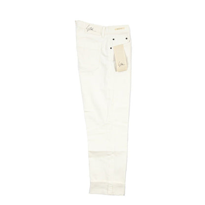 SUMMER SALE｜YCHAI “ROBUSTO” ストレッチデニム 5ポケットテーパードジーンズ / TAPERED FIT ホワイト(BIANCO) 28 | GUARDAROBA MILANO OFFICIAL STORE