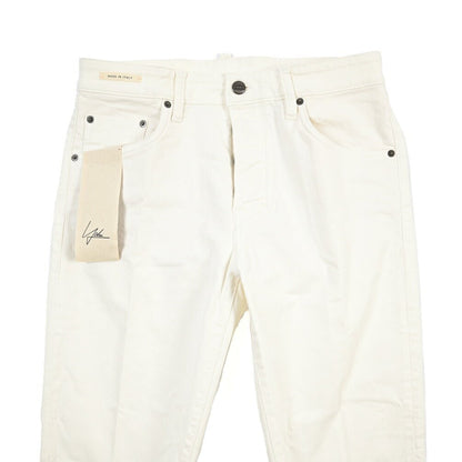 SUMMER SALE｜YCHAI “ROBUSTO” ストレッチデニム 5ポケットテーパードジーンズ / TAPERED FIT ホワイト(BIANCO) 28 | GUARDAROBA MILANO OFFICIAL STORE