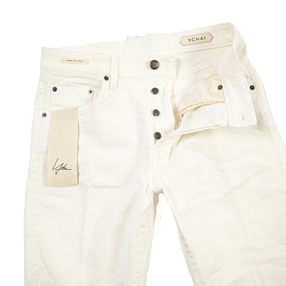 SUMMER SALE｜YCHAI “ROBUSTO” ストレッチデニム 5ポケットテーパードジーンズ / TAPERED FIT ホワイト(BIANCO) 28 | GUARDAROBA MILANO OFFICIAL STORE