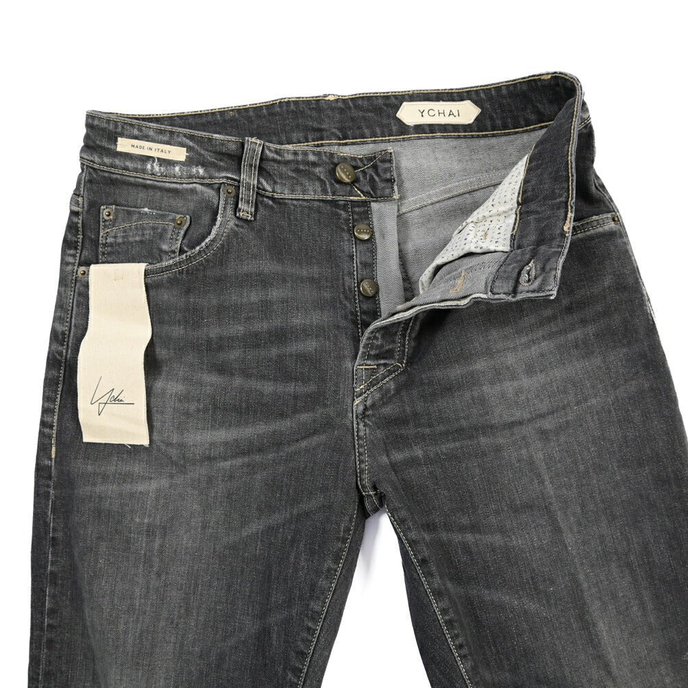 SUMMER SALE｜YCHAI “ROBUSTO” ストレッチデニム 5ポケットテーパードジーンズ / TAPERED FIT ブラック(NERO) 33 | GUARDAROBA MILANO OFFICIAL STORE
