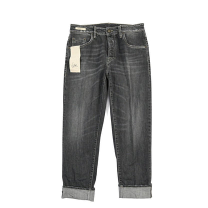 SUMMER SALE｜YCHAI “ROBUSTO” ストレッチデニム 5ポケットテーパードジーンズ / TAPERED FIT ブラック(NERO) 33 | GUARDAROBA MILANO OFFICIAL STORE