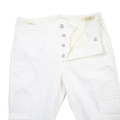 SUMMER SALE｜YCHAI “ROBUSTO” ストレッチコットン ノータックチノパンツ / SKINNY FIT ホワイト(BIANCO) 31 | GUARDAROBA MILANO OFFICIAL STORE