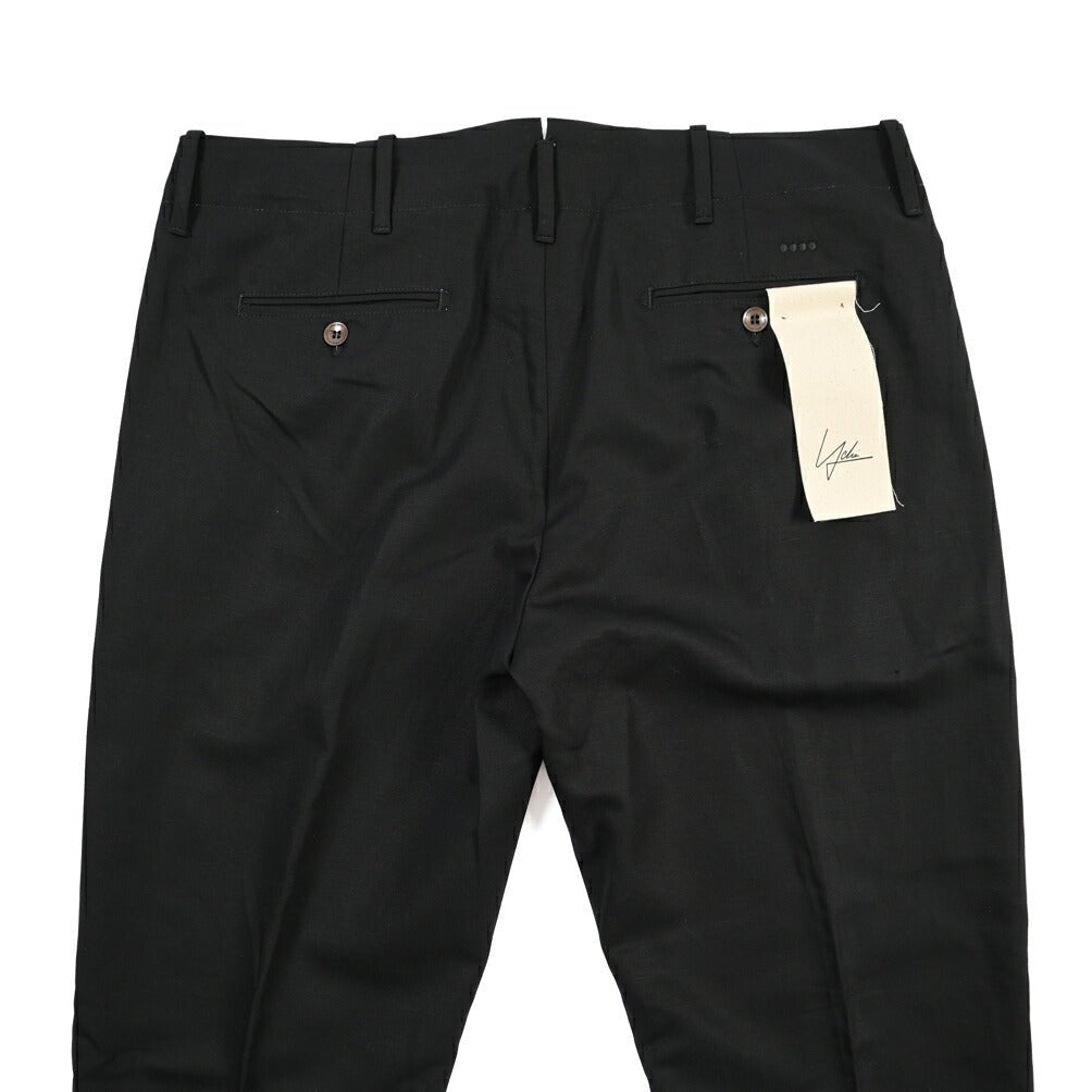 SUMMER SALE｜YCHAI “ROBUSTO” リネン混コットン ノータックパンツ / TAPERED FIT ブラック(NERO) 33 | GUARDAROBA MILANO OFFICIAL STORE