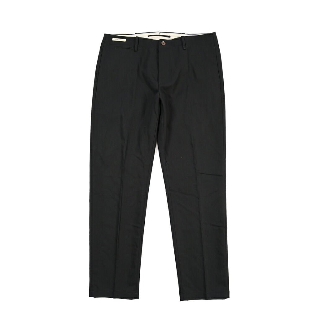 SUMMER SALE｜YCHAI “ROBUSTO” リネン混コットン ノータックパンツ / TAPERED FIT ブラック(NERO) 33 | GUARDAROBA MILANO OFFICIAL STORE